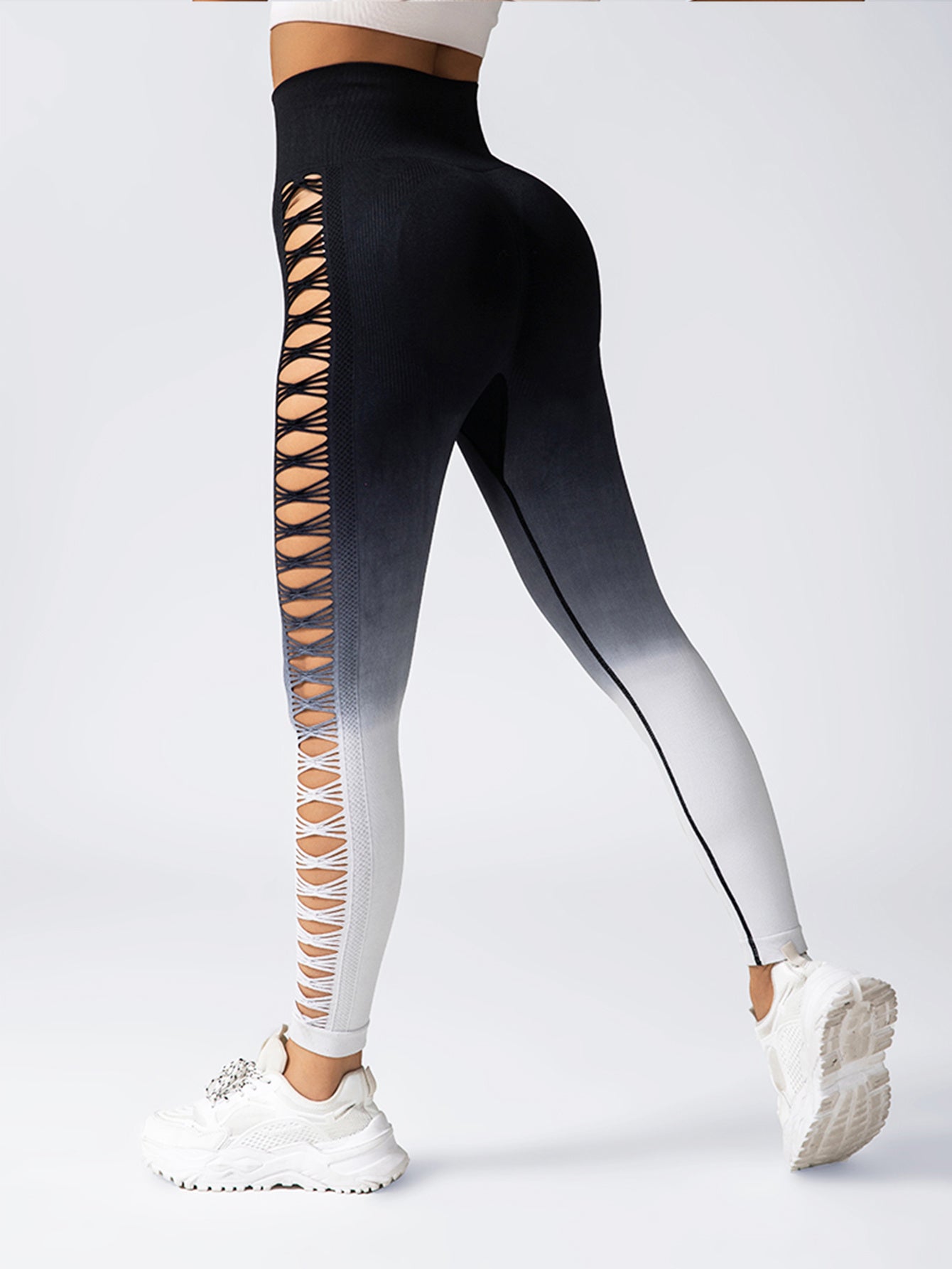 Cut-Out Leggings Ombre Gradient  – High-Rise, Glute-Enhancing & Ultra-Comfy 4-Pack