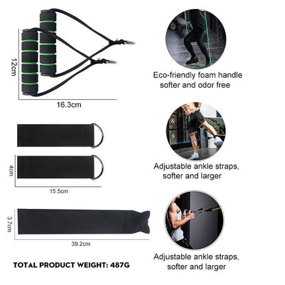 Pull Rope Elastic Strength Training Set – Full-Body Workout Resistance Bands