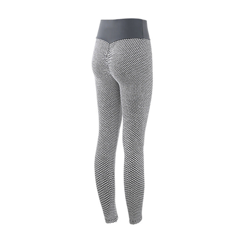 Seamless Plaid Leggings – High-Waisted, Breathable Yoga & Fitness Pants