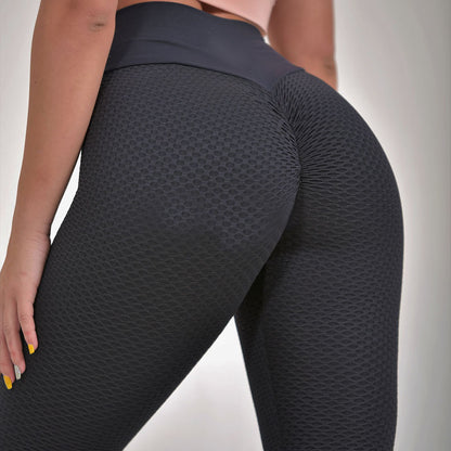 Seamless Plaid Leggings – High-Waisted, Breathable Yoga & Fitness Pants