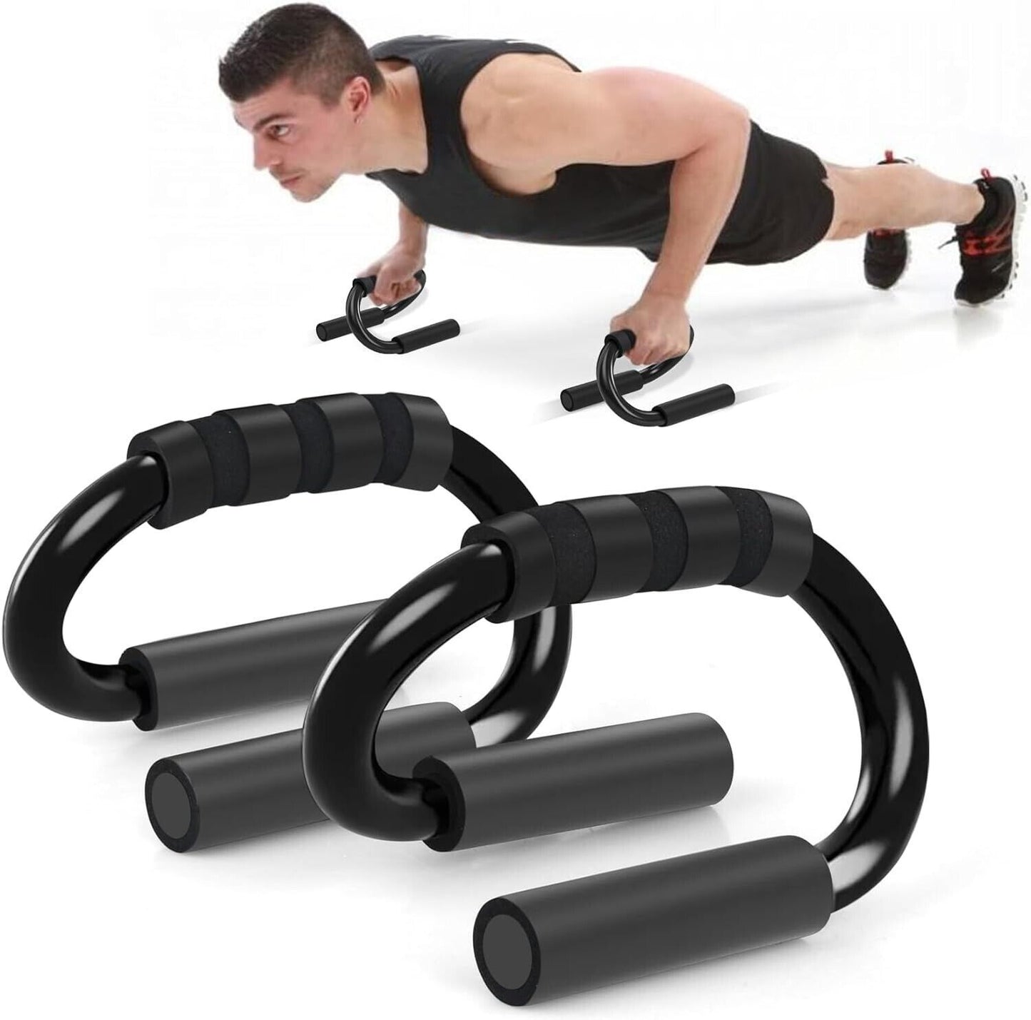 S-Shaped Push-Up Bars – Non-Slip Fitness Stands for Strength Training & Home Workouts