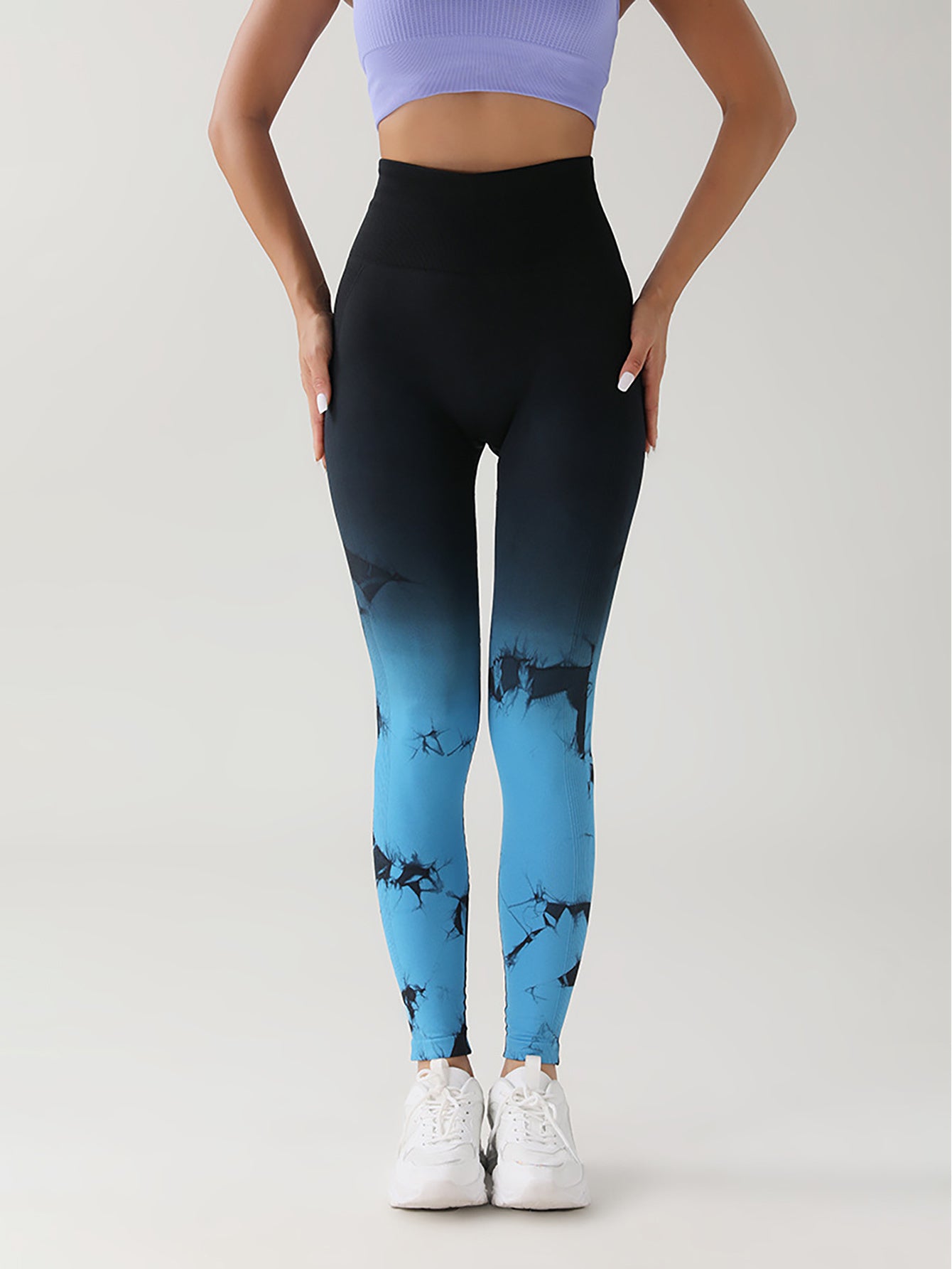 Tie-Dye Gradient Ruched Booty-Lifting Leggings – High-Rise, Seamless & Squat-Resistant