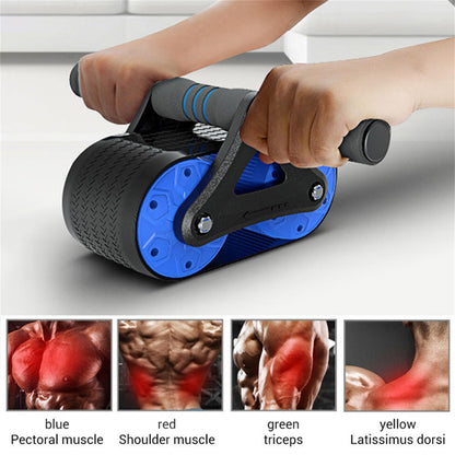 Springback Wheels Roller – Abdominal Exerciser & Push-Up Training Equipment (Blue)