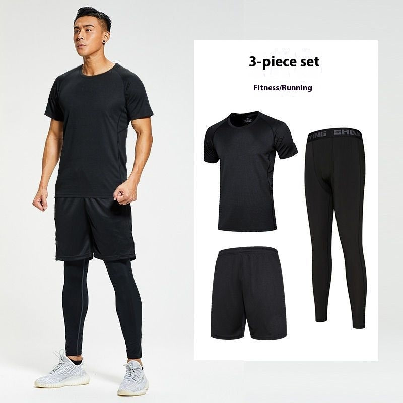 Men’s 4-Piece Sports Suit – Quick-Dry Gym & Running Workout Set