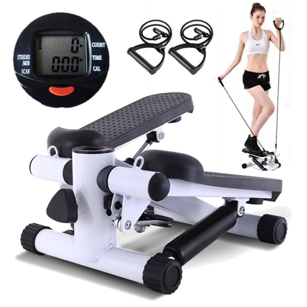 Multifunctional Mini Stepper – Home Fitness Equipment with Resistance Bands & LCD Monitor