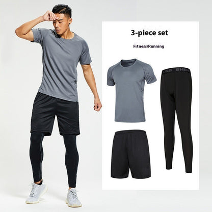 Men’s 4-Piece Sports Suit – Quick-Dry Gym & Running Workout Set