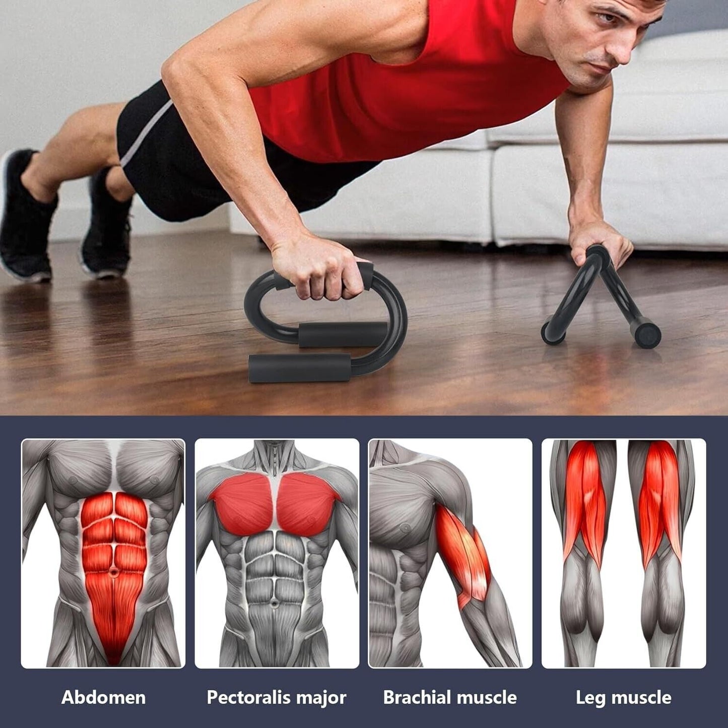 S-Shaped Push-Up Bars – Non-Slip Fitness Stands for Strength Training & Home Workouts