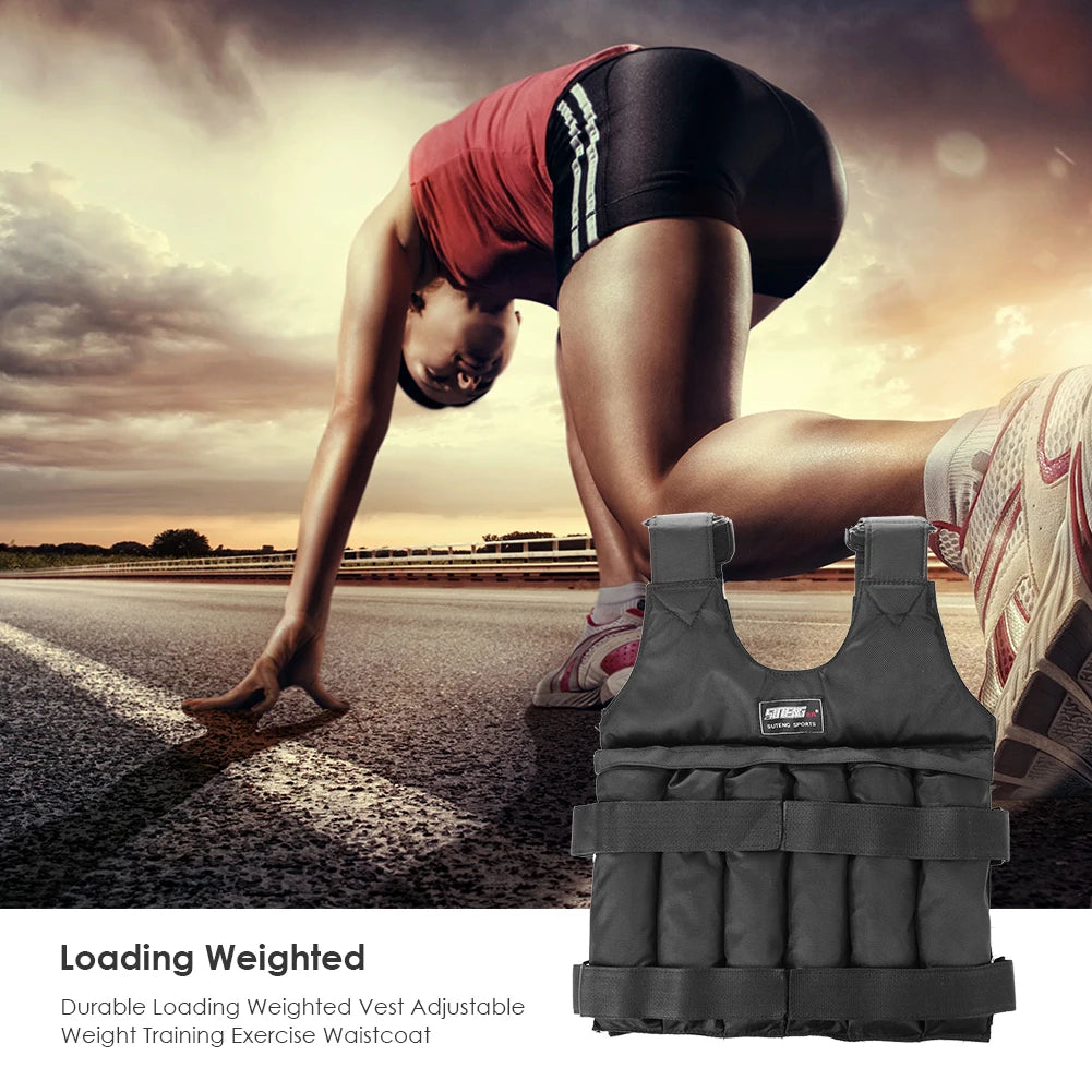 Adjustable Weighted Vest – 3kg to 50kg Load Capacity for Running, Training & Fitness