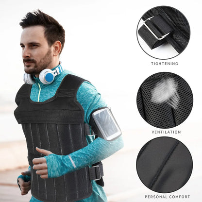 Adjustable Weighted Vest – 3kg to 50kg Load Capacity for Running, Training & Fitness