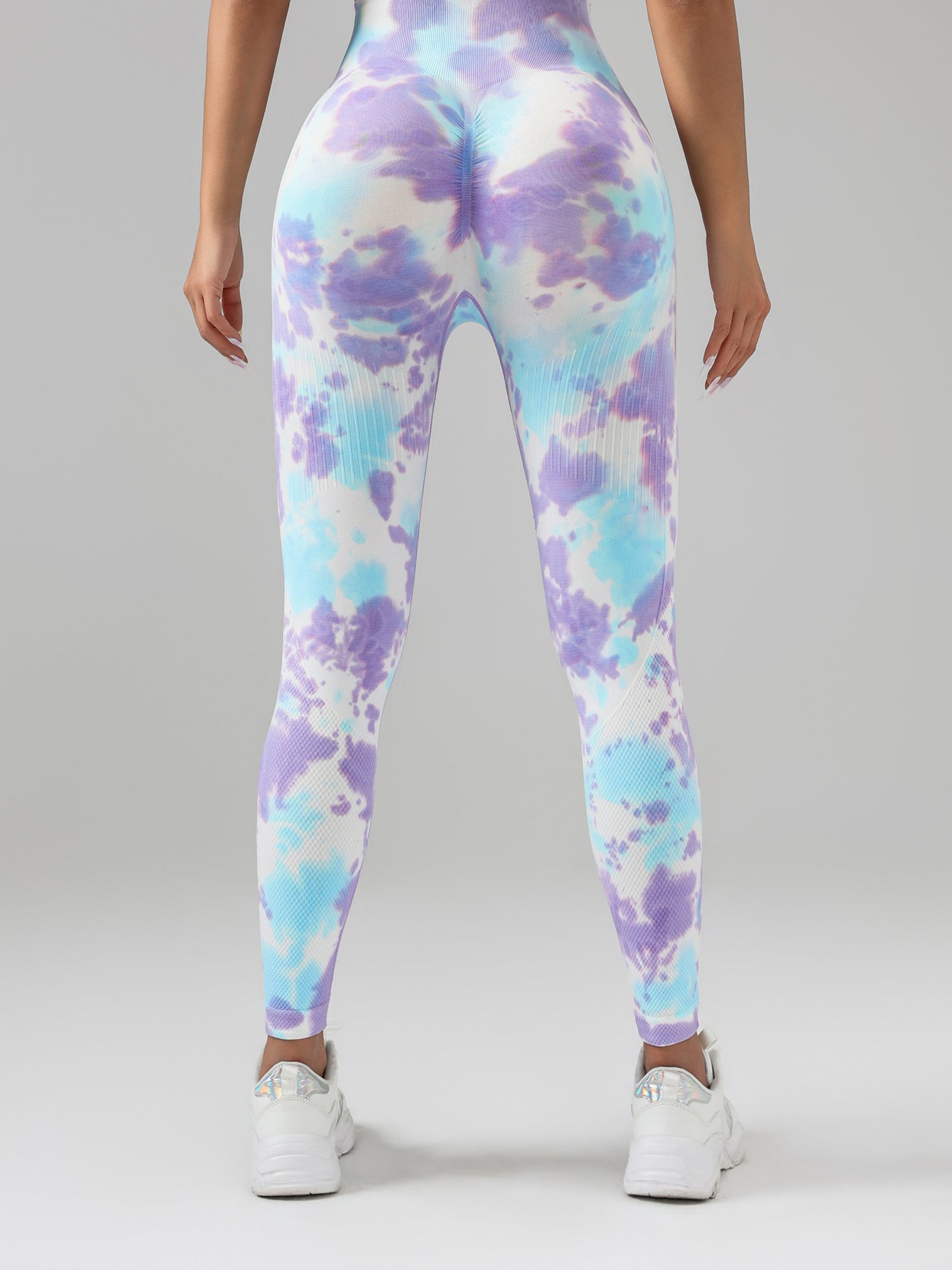 Tie-Dye Seamless Booty-Lifting Leggings – Ruched, High-Waisted & Tummy-Control