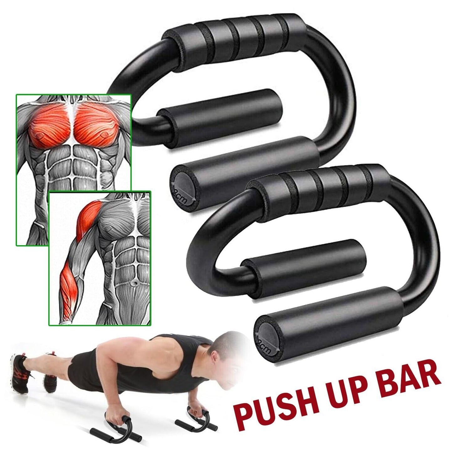 S-Shaped Push-Up Bars – Non-Slip Fitness Stands for Strength Training & Home Workouts