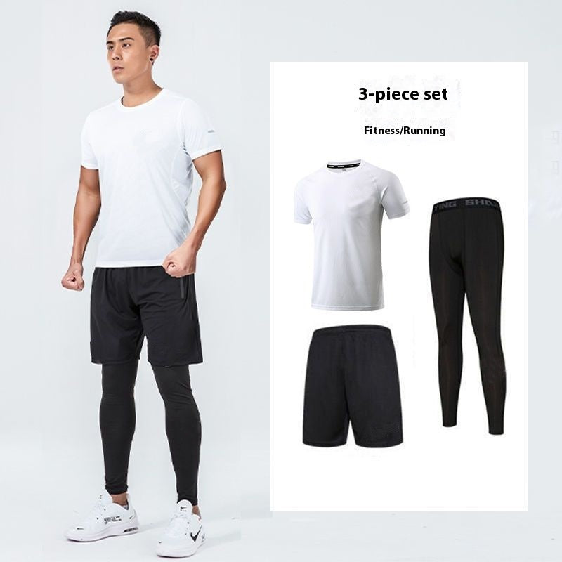 Men’s 4-Piece Sports Suit – Quick-Dry Gym & Running Workout Set