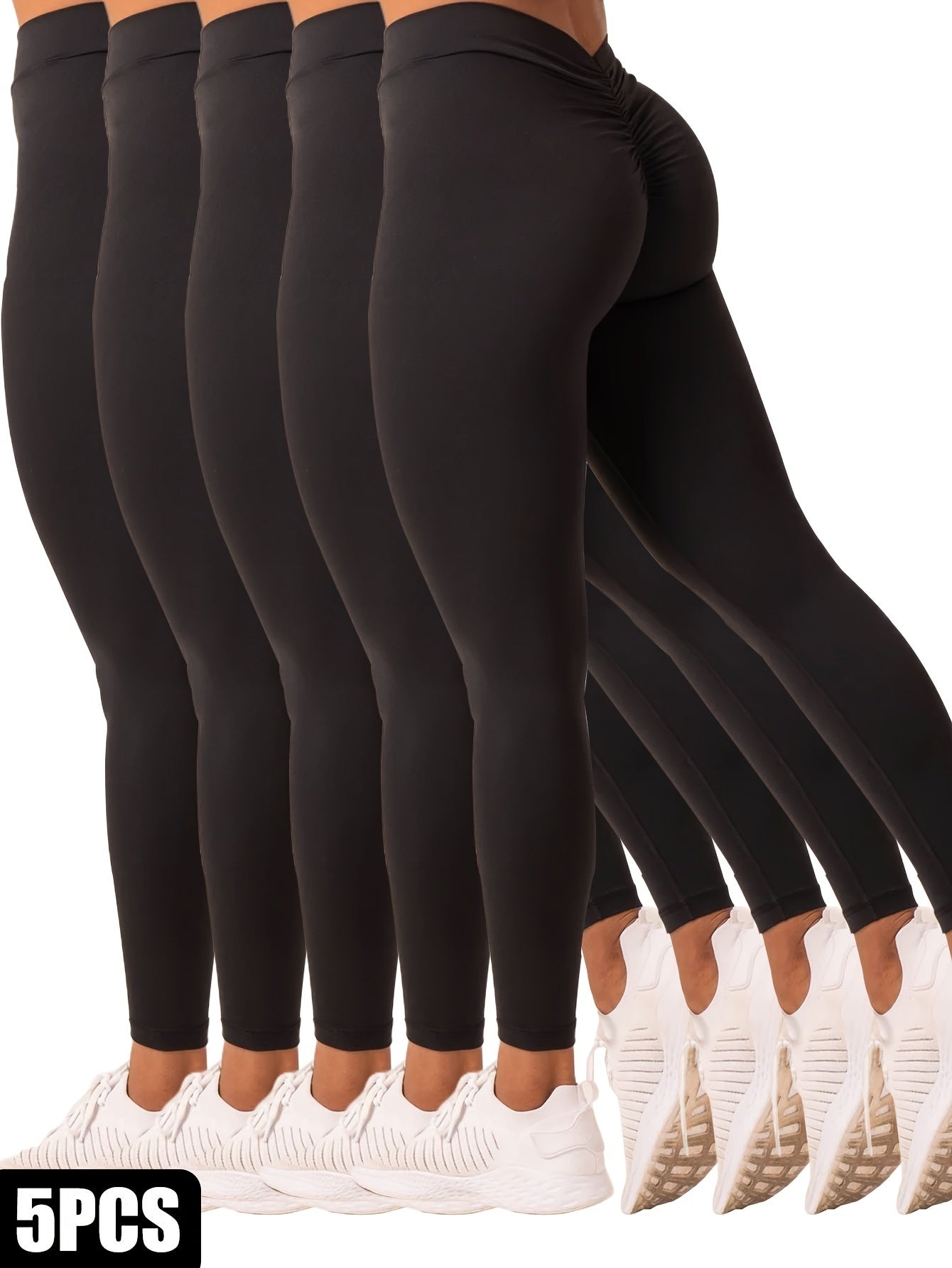 Seamless Booty-Lifting Leggings – High-Rise, Contouring & Ultra-Flexible 5-Pack