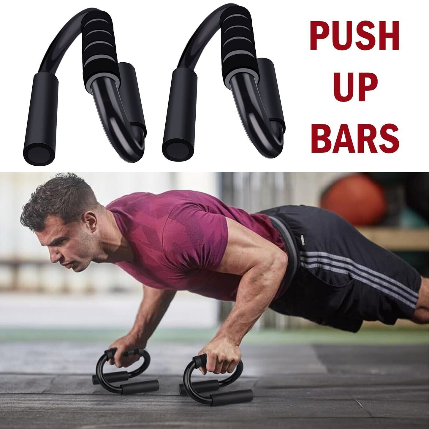 S-Shaped Push-Up Bars – Non-Slip Fitness Stands for Strength Training & Home Workouts