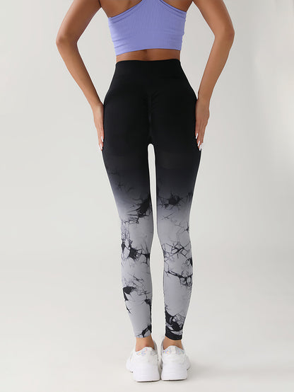 Tie-Dye Ruched Glute-Enhancing Leggings – High-Rise, Seamless & Squat-Resistant 3-Pack