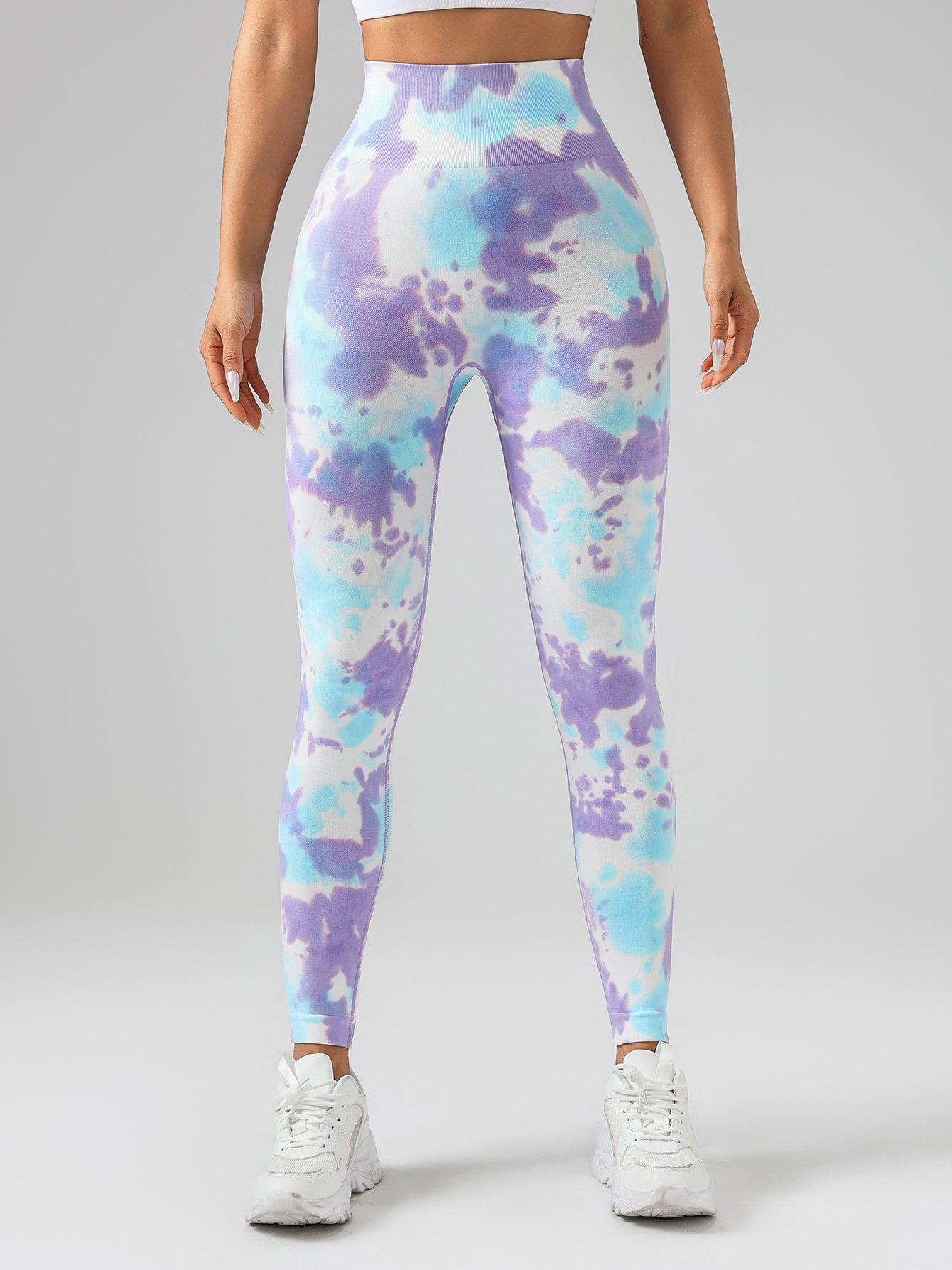 Tie-Dye Seamless Booty-Lifting Leggings – Ruched, High-Waisted & Tummy-Control